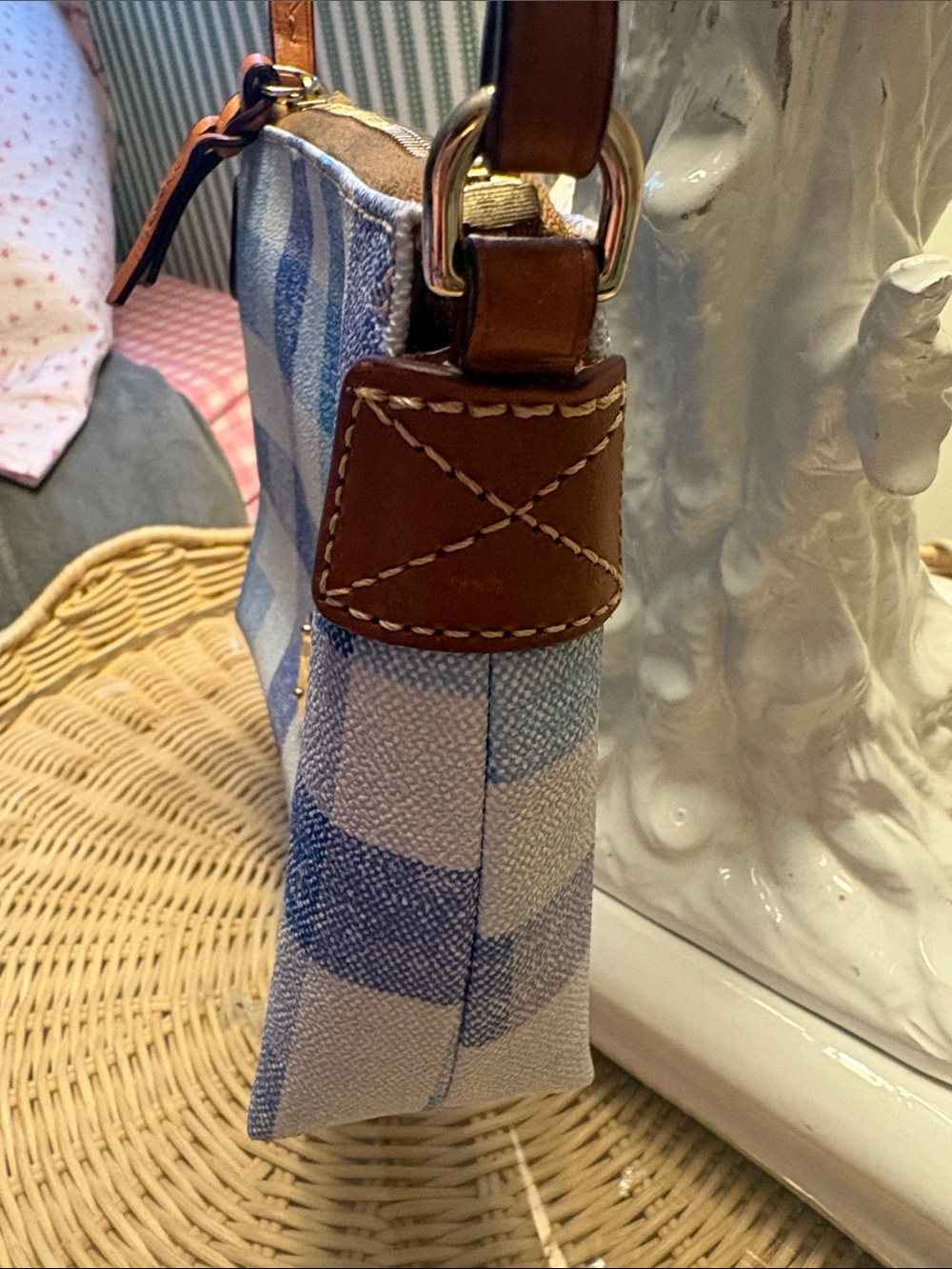 Gingham Blue & White Crossbody - Picture 5 of 14